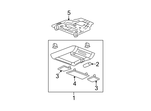2008 Cadillac Escalade EXT Roof Console Diagram for 25853060