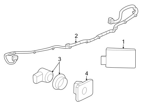 2024 Chevy Equinox Electrical Components - Rear Bumper Diagram