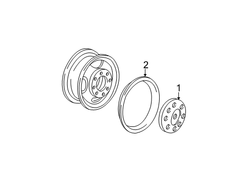 1999 Chevy C2500 Wheel Covers & Trim Diagram
