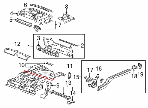 2005 Pontiac Grand Prix Front Reinforcement, Rear Diagram for 10353559