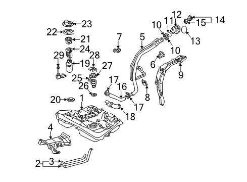2006 Pontiac Vibe Filler Neck Diagram for 88974748