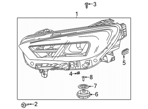 2023 Buick Encore GX Headlamp Assembly, Front Passenger Side Diagram for 42831133