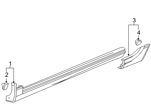 2013 Cadillac SRX Exterior Trim - Pillars Diagram