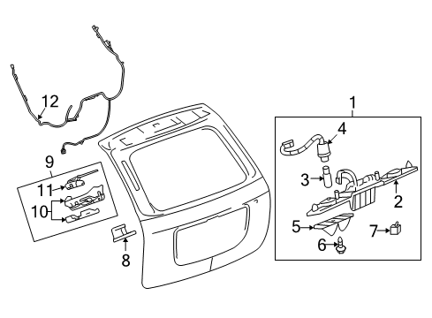 2007 Pontiac Torrent Handle, Outside, Rear Diagram for 15285069