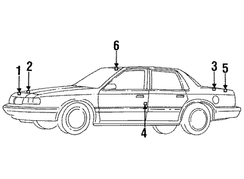 1985 Oldsmobile Cutlass Ciera Caution Label Diagram for 14078566