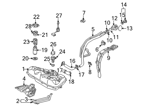 2006 Pontiac Vibe Filler Neck Diagram for 88974404