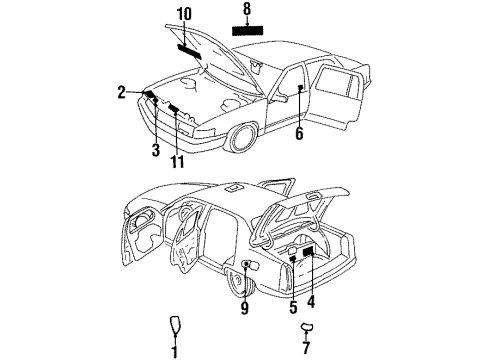 1996 Cadillac DeVille Emission Label Diagram for 12554357