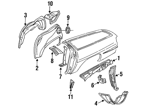 1995 Buick Commercial Chassis Spare Housing Reinforcement Diagram for 10109250