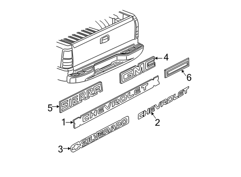 2002 Chevy Silverado 2500 HD Exterior Trim - Pick Up Box Diagram 9 - Thumbnail