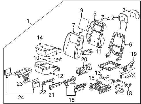2006 Pontiac Montana Front Seat Components Diagram