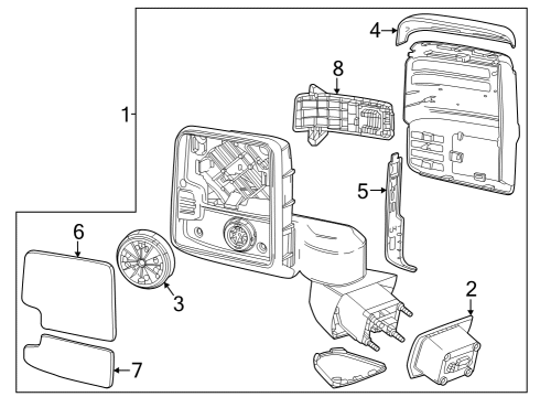 2024 GMC Sierra 1500 Mirrors Diagram 4 - Thumbnail