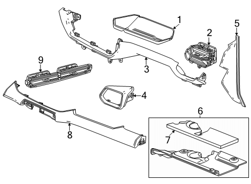 2024 Chevy Silverado EV Instrument Panel Components Diagram