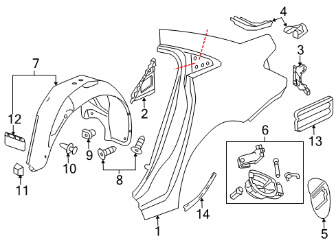 2014 Buick Verano Quarter Panel & Components Diagram