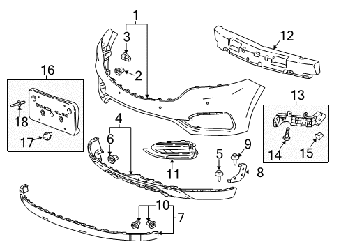 2018 Buick Enclave Lamp Bezel, Passenger Side Diagram for 84238815