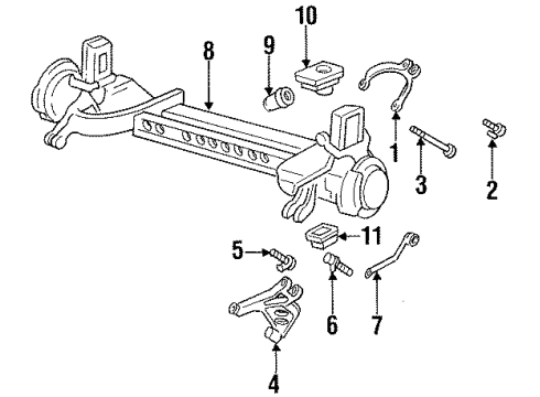 1994 Cadillac DeVille Rear Suspension Components Diagram