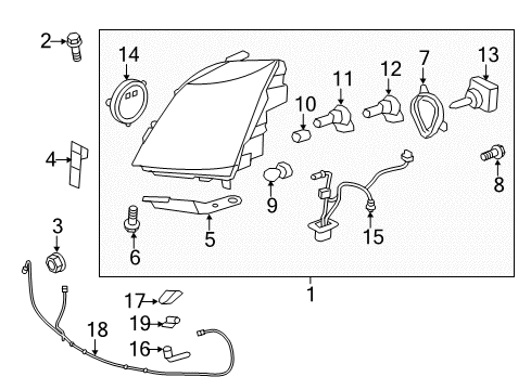 2008 Cadillac CTS Hid Bulb Diagram for 25911883