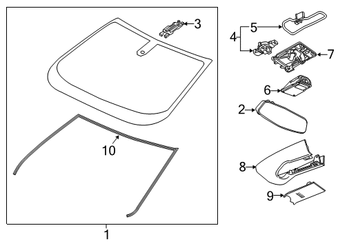2022 Cadillac XT6 Rain Sensor Diagram for 84466322