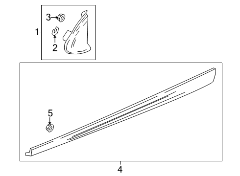 2019 Chevy Cruze Rocker Molding, Driver Side Diagram for 23372747