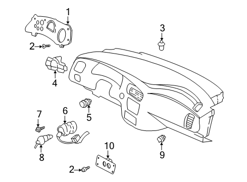 2000 Chevy Impala Cluster & Switches Diagram