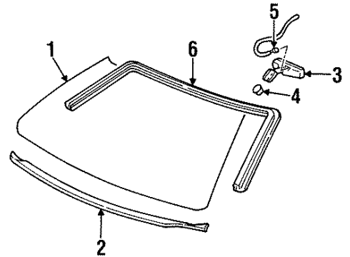 1999 Oldsmobile Intrigue Windshield Diagram for 15229540