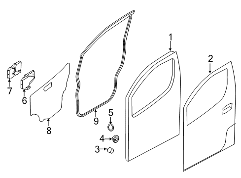 2015 Chevy City Express Door & Components Diagram