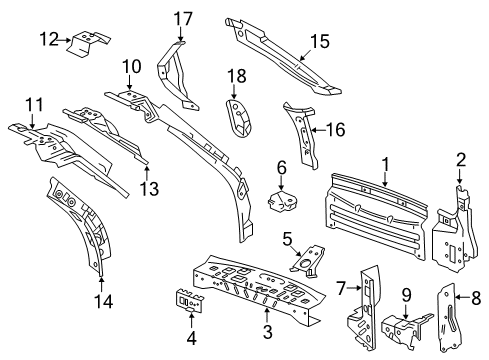 2015 Chevy Equinox Pillar Reinforcement, Driver Side Diagram for 25792779