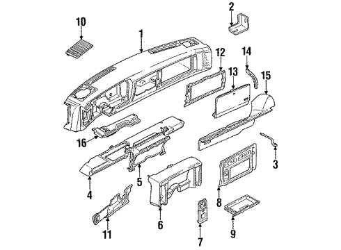 1992 Chevy S10 Blazer Instrument Panel Diagram