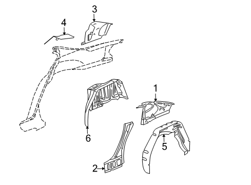 2008 Buick LaCrosse Upper Brace, Rear Inner Driver Side Diagram for 10347283