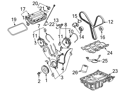 2007 Saturn Vue Idler Pulley Diagram for 12581904