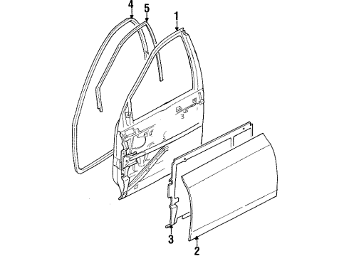1998 Saturn SL2 Door & Components Diagram
