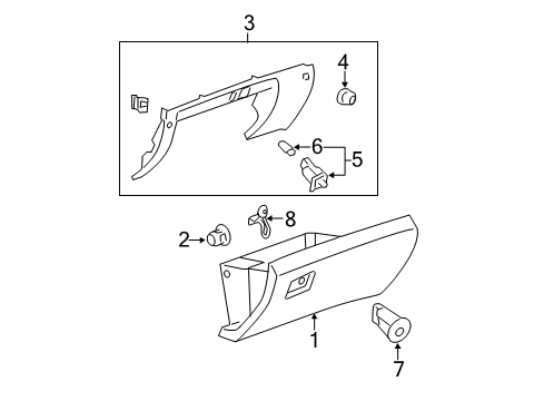 2012 Buick Enclave Glove Box Diagram for 22832082