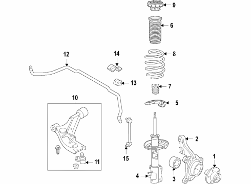2017 Chevy Trax Lower Control Arm - Front Diagram