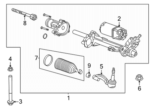 2023 Cadillac CT5 Inner Tie Rod Diagram for 23170340