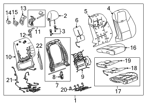 2015 Cadillac ATS Lumbar Support Diagram for 23164580