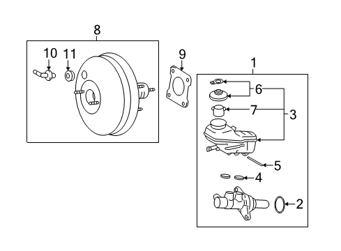 2009 Pontiac Vibe Reservoir Assembly Diagram for 19205192