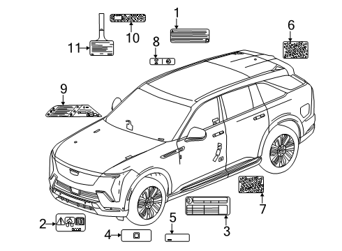 2025 Cadillac ESCALADE IQ Information Labels Diagram