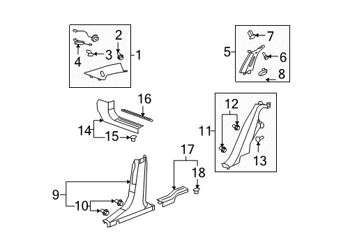 2009 Chevy Malibu Interior Trim - Pillars Diagram 2 - Thumbnail