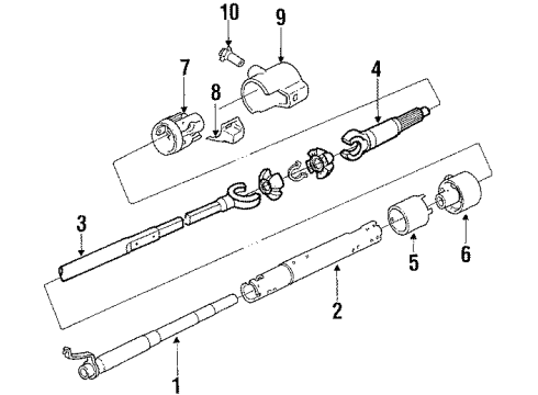 1984 Chevy El Camino Steering Column Components Diagram