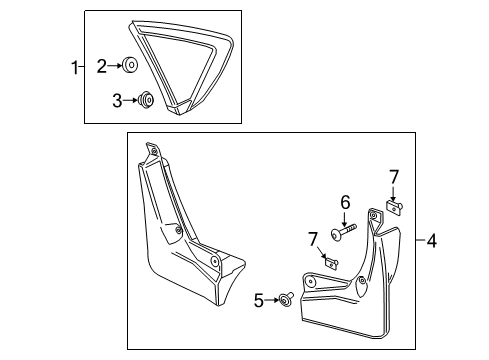 2019 Buick Regal Sportback Mud Guard Diagram for 39077361