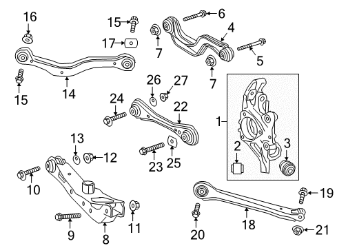 2019 Cadillac XT5 Rear Suspension Components Diagram