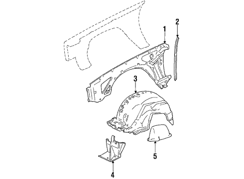 1987 Oldsmobile Custom Cruiser Inner Components - Fender Diagram