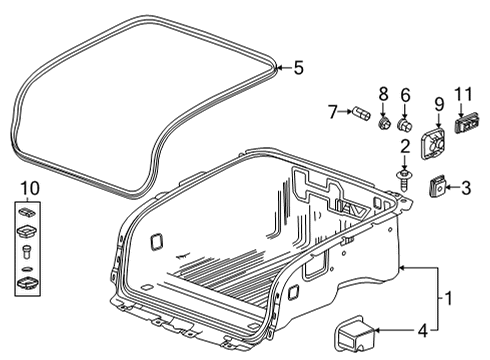 2024 GMC Hummer EV SUV Cargo Area Diagram