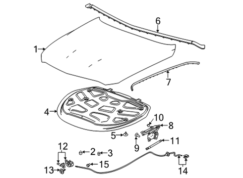 2025 Cadillac CT5 Hood Diagram for 84879187