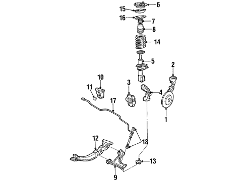1988 Cadillac Cimarron Control Arm Bolt, Lower Diagram for 14094437