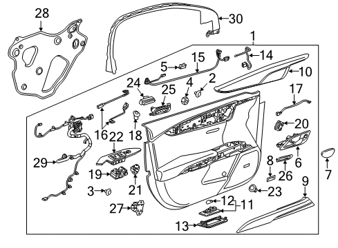2017 Cadillac XTS Wire Harness, Passenger Side Diagram for 22939736