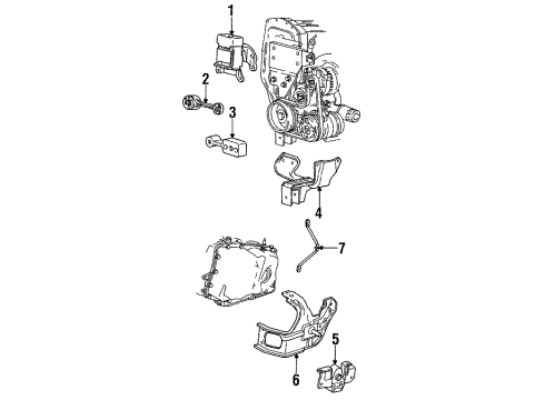 1992 Oldsmobile Achieva Engine & Trans Mounting Diagram 2 - Thumbnail