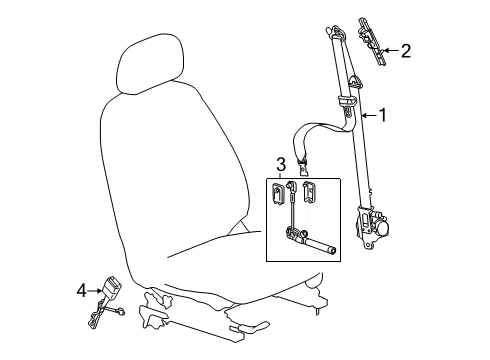 2024 GMC Acadia Retractor Kit-Front Seat Belt *Backen Blackk Diagram for 26522439
