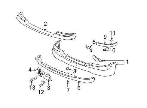 2001 GMC Sierra 3500 Bumper Diagram for 15759060