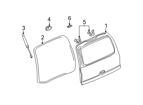 2004 Chevy Tahoe Gate & Hardware Diagram
