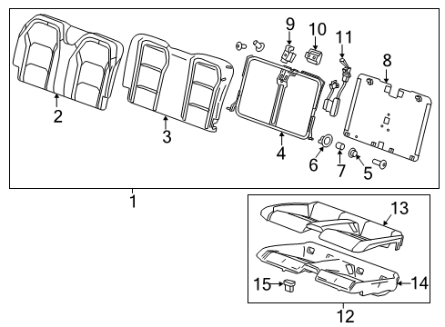 2024 Chevy Camaro Rear Seat Components Diagram